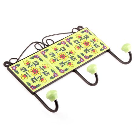 Yellow Tiny Flower Tiles Hooks